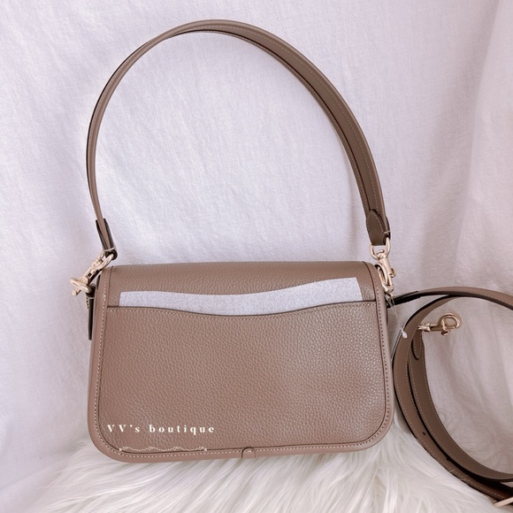 NWT Coach Hadley Shoulder Flap Turnlock Bag Crossbody Leather Dark Stone CY683 - Picture 2 of 11